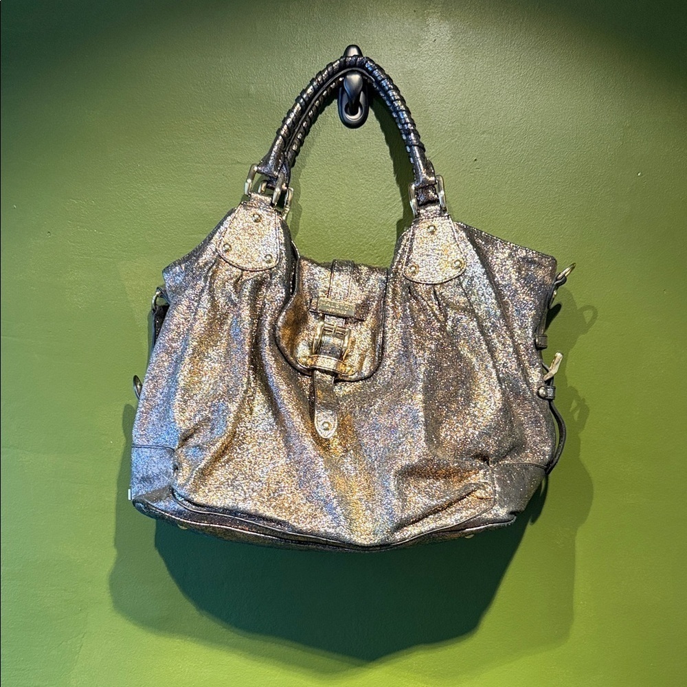 Halston Heritage Metallic Glitter Women's Hobo Handbag